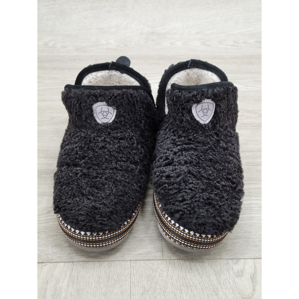 Ariat Bootie Slippers Women's XS 5-6 Black Fleece Wool Moccasin AR2238-001